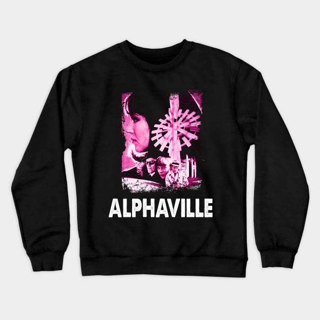 Anna and Lemmy's Odyssey Alphavilles Classic French Cinema Couture Threads Crewneck Sweatshirt by RonaldEpperlyPrice